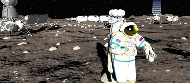 Fotografía de un Astronauta en la Luna Fotografía de un Astronauta en la Luna