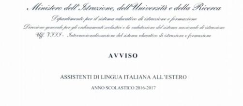 Nuovo bando per assistenti di italiano all'estero