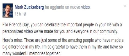 Friends Day Video, Mark Zuckerberg