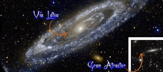Imagen de la Vía Láctea y el Gran Atractor Imagen de la Vía Láctea y el Gran Atractor