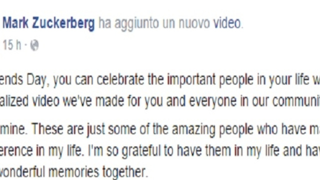 Friends Day Video, Mark Zuckerberg