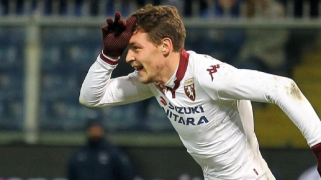 L'esultanza di Belotti dopo il goal.