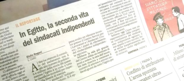 La prima pagina del Manifesto del 5 febbraio. La prima pagina del Manifesto del 5 febbraio.
