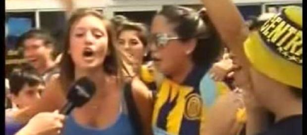 Yuli Cagna animando a su equipo favorito Yuli Cagna animando a su equipo favorito