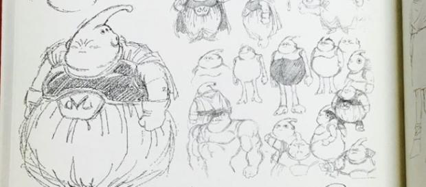 Imagen de los bocetos variados de Majin Buu Imagen de los bocetos variados de Majin Buu