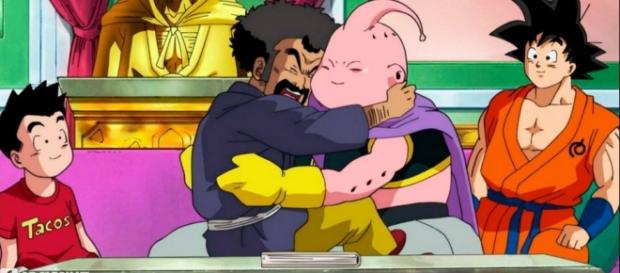 Mister Satán y Buu dándose un abrazo Mister Satán y Buu dándose un abrazo
