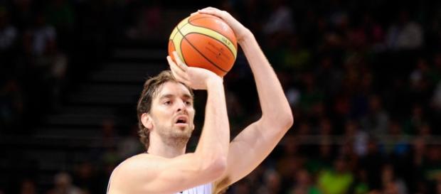 Pau Gasol en un partido de la selección española Pau Gasol en un partido de la selección española