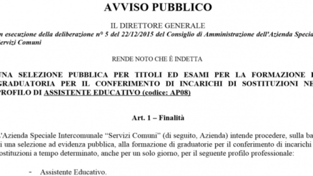 Assistente educativo nel primo ciclo