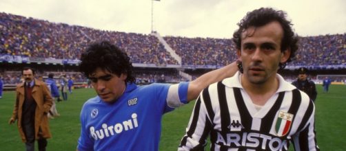 Maradona e Platini nelle grandi sfide anni '80