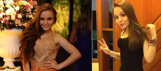 Larissa Manoela com e sem megahair. Larissa Manoela com e sem megahair.