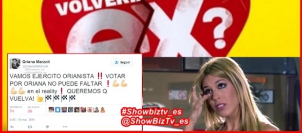 Oriana pide apoyo para volver al reality! Oriana pide apoyo para volver al reality!