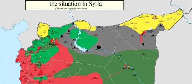 L'attuale mappatura della Siria L'attuale mappatura della Siria