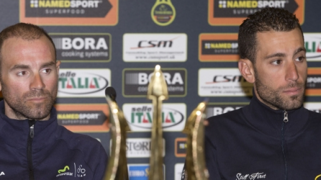 Nibali al via della Tirreno - Ansa/Peri Zennaro