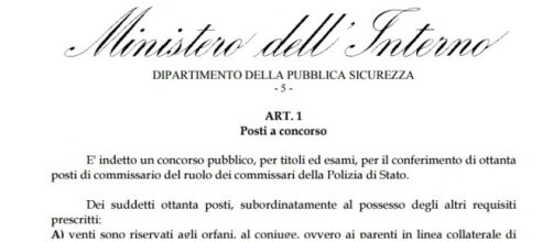 Concorso Polizia di Stato 2016