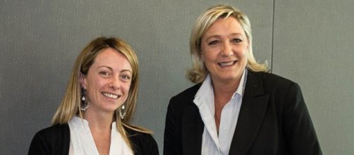 Giorgia Meloni con Marine Le Pen