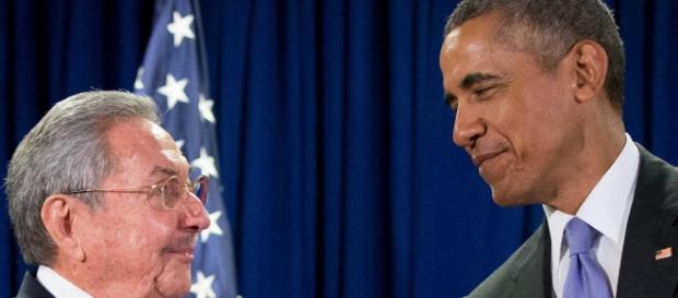 Raul Castro e Obama em reunião na sede da ONU Raul Castro e Obama em reunião na sede da ONU