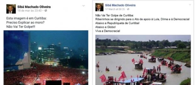 Deputado publica fotos de atos diferentes Deputado publica fotos de atos diferentes