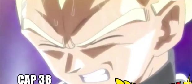 Vegeta sufre ante su batalla contra Magetta Vegeta sufre ante su batalla contra Magetta