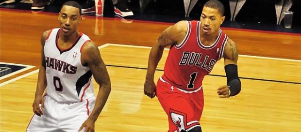 Jeff Teague y Derrick Rose durante un encuentro. Jeff Teague y Derrick Rose durante un encuentro.