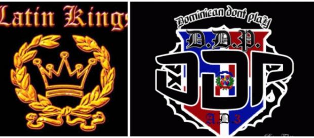 Logos de Latin Kings, Dominican Dont Play, Combat y Ñetas. Logos de Latin Kings, Dominican Dont Play, Combat y Ñetas.