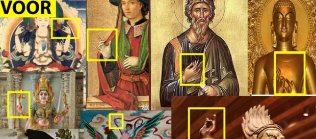 Varias imágenes ejecutando el signo Varias imágenes ejecutando el signo