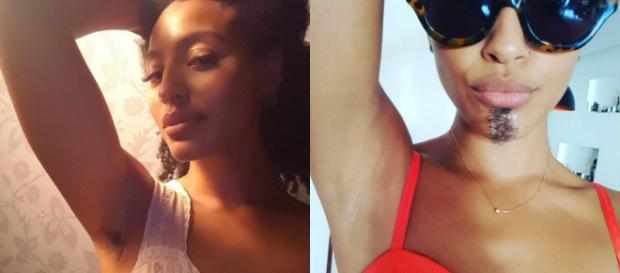 A atriz Sheron Menezzes antes e depois de depilar as axilas A atriz Sheron Menezzes antes e depois de depilar as axilas