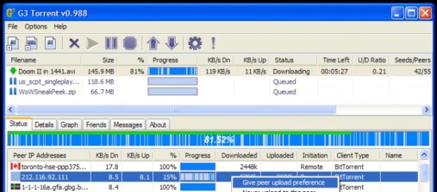 Foto del antiguo G3 Torrent v0.988 Foto del antiguo G3 Torrent v0.988