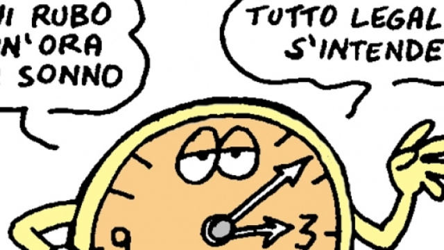 L'ora legale in una simpatica vignetta.