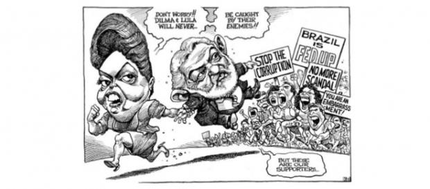 Charge critica o governo de Dilma Rousseff Charge critica o governo de Dilma Rousseff