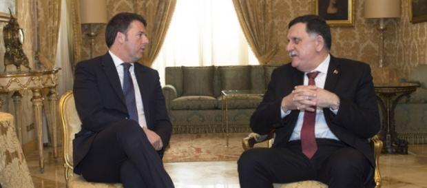Il Premier Renzi e il leader libico designato dall'ONU Fayez Al-Serraj Il Premier Renzi e il leader libico designato dall'ONU Fayez Al-Serraj
