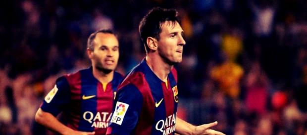 Messi e Iniesta, duas grandes estrelas do Barça Messi e Iniesta, duas grandes estrelas do Barça