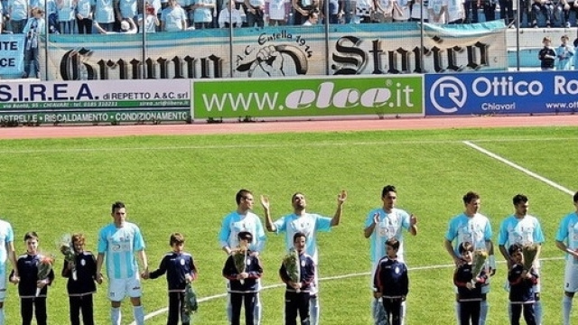 I bianco-celesti della Virtus Entella di Chiavari