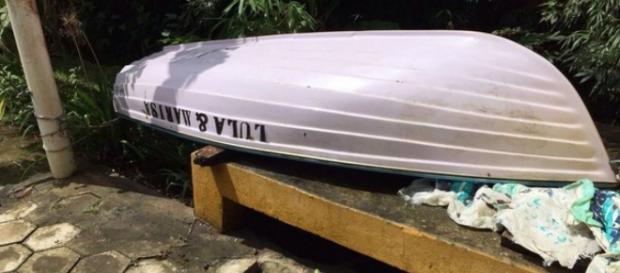 Barco foi encontrado e apreendido no sítio pela PF Barco foi encontrado e apreendido no sítio pela PF