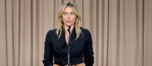 Maria Sharapova nella conferenza a Los Angeles