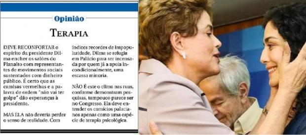Dilma e Letícia Sabatella - Foto/Montagem Dilma e Letícia Sabatella - Foto/Montagem