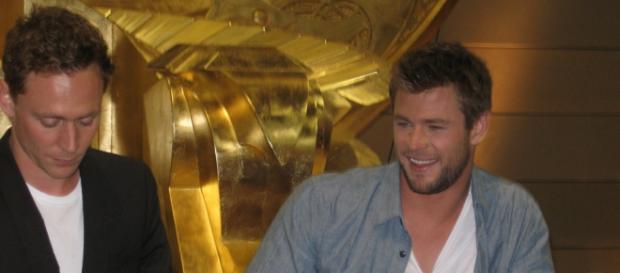 Tom Hiddleston and Chris Hemsworth. Pat Loika/Flickr. Tom Hiddleston and Chris Hemsworth. Pat Loika/Flickr.