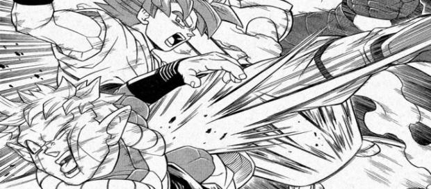 Gokú pateando a Mira de DBXenoverse Gokú pateando a Mira de DBXenoverse