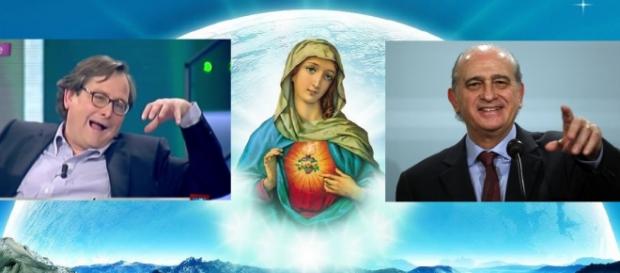 Marhuenda y el ministro del interior con la virgen. Marhuenda y el ministro del interior con la virgen.