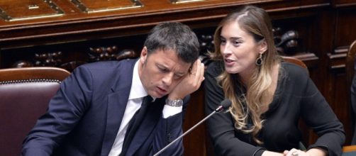 Il premier Matteo Renzi ed il ministro Maria Elena Boschi