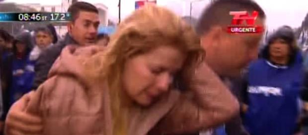 Momento de la agresión en Comodoro Py Momento de la agresión en Comodoro Py