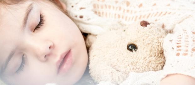 El sueño de la niña y su peluche El sueño de la niña y su peluche