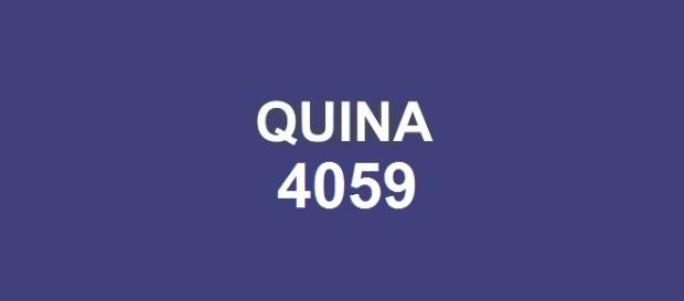 Quina 4059; Sorteio realizado em São Paulo. Quina 4059; Sorteio realizado em São Paulo.