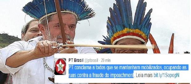 Lula tenta usar arco e flecha - Imagem do Google Lula tenta usar arco e flecha - Imagem do Google