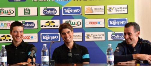 Moscon, Landa e Nibali in conferenza stampa - Foto Mosna