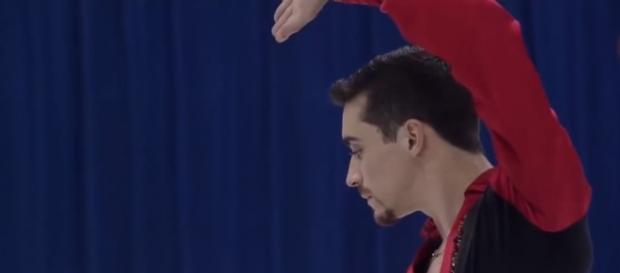 Javier Fernández al comienzo de su programa corto, la "Malagueña". Javier Fernández al comienzo de su programa corto, la "Malagueña".