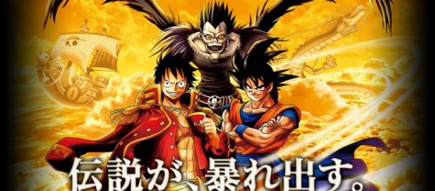 Luffy, Goku, y Ryuk juntos para promocionar nuevo evento japones Luffy, Goku, y Ryuk juntos para promocionar nuevo evento japones