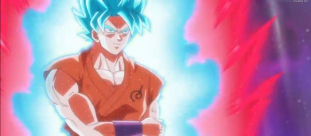 Goku usando el kaio ken en su estado de super saiyajin Blue Goku usando el kaio ken en su estado de super saiyajin Blue