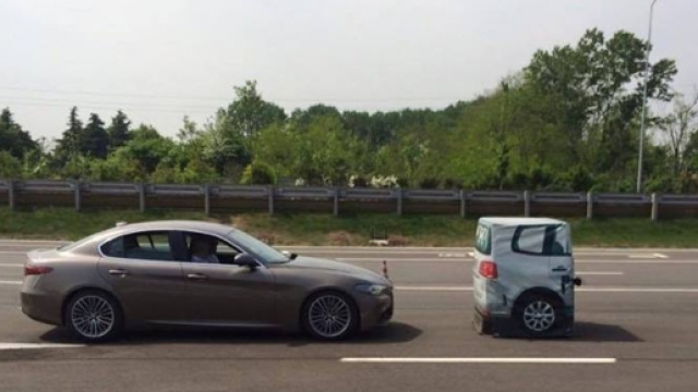 Alfa Romeo Giulia: test sui sistemi di sicurezza attiva ad Arese, foto Massimo Innocenti.