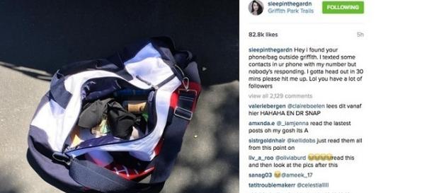 O desconhecido avisa no Instagram da actriz que encontrou as suas coisas O desconhecido avisa no Instagram da actriz que encontrou as suas coisas