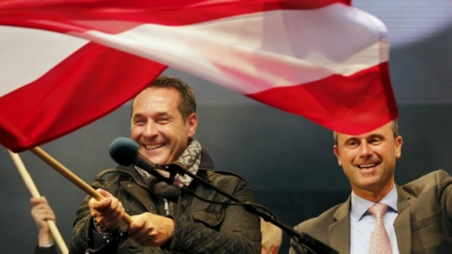 Heinz-Christian Strache e Norbert Hofer, leader della destra austriaca